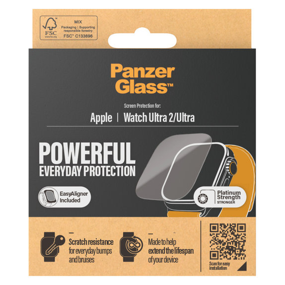 Kaljeno staklo AB za Apple Watch Ultra 2/Ultra, Prozirna, PanzerGlass