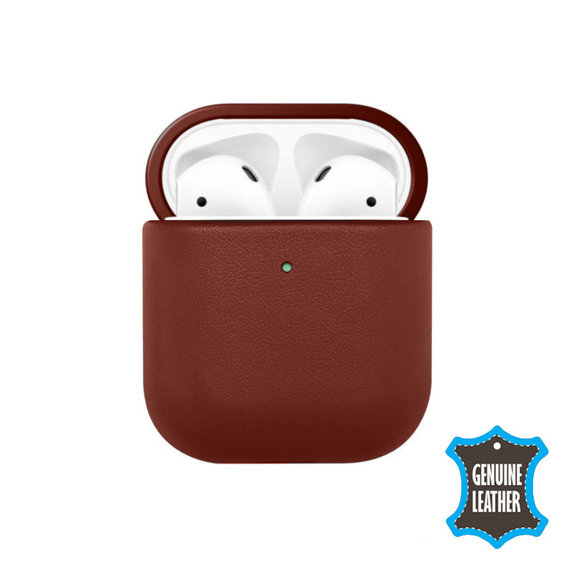 FixPremium - Kožna torbica za AirPods 1 i 2, smeđa