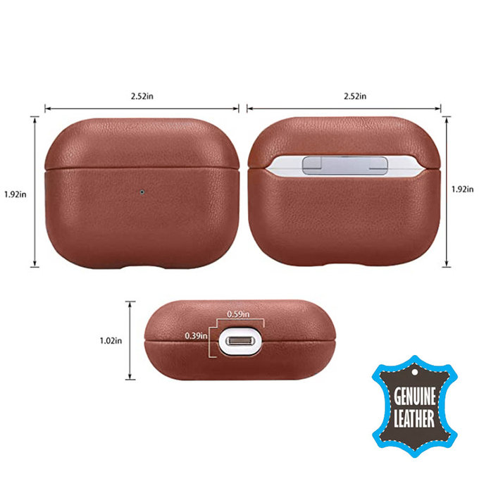 FixPremium - Kožna torbica za AirPods 3, smeđa