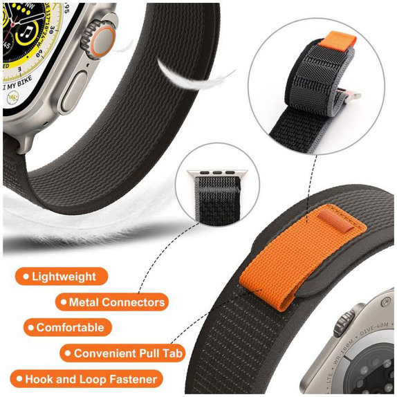 FixPremium - Strap Trail Loop za Apple Watch (42, 44, 45 & 49 mm), crna