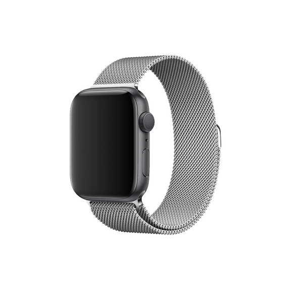 FixPremium - Remen Milanese Loop za Apple Watch (42, 44, 45 i 49 mm), srebrni