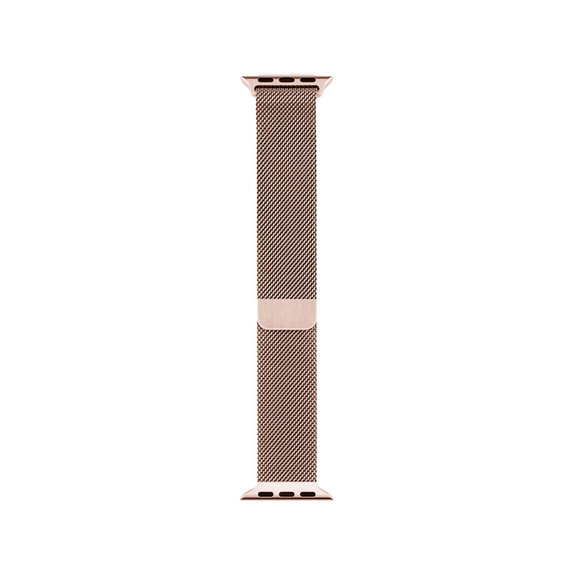 FixPremium - Remen Milanese Loop za Apple Watch (42, 44, 45 i 49 mm), ružičasto zlato