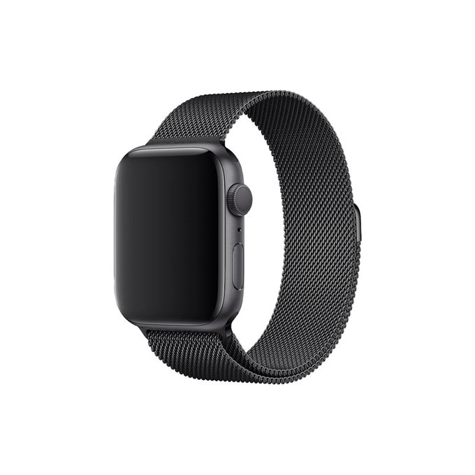 FixPremium - Remen Milanese Loop za Apple Watch (38, 40 & 41 mm), crni