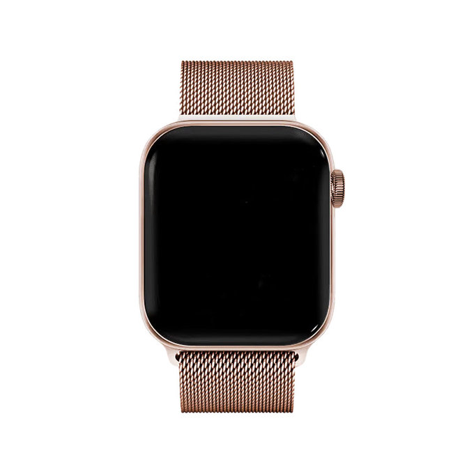 FixPremium - Remen Milanese Loop za Apple Watch (38, 40 & 41 mm), ružičasto zlato