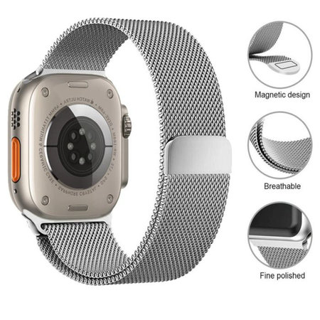 FixPremium - Remen Milanese Loop za Apple Watch (38, 40 & 41 mm), ružičasto zlato