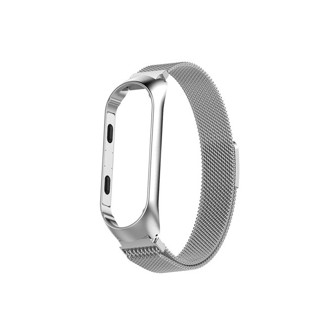 FixPremium - Remen Milanese Loop za Xiaomi Mi Band (5/6/7/7 NFC), srebrni