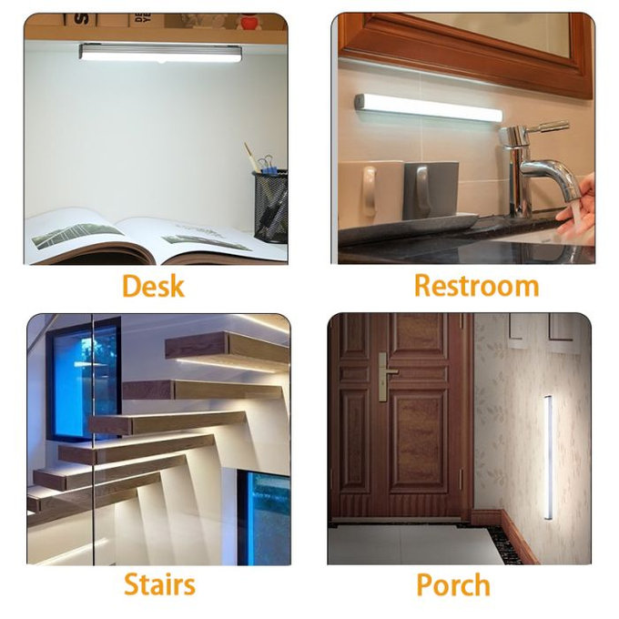 FixPremium - LED noćno svjetlo sa senzorom pokreta (hladno bijelo), (0,2m), bijelo