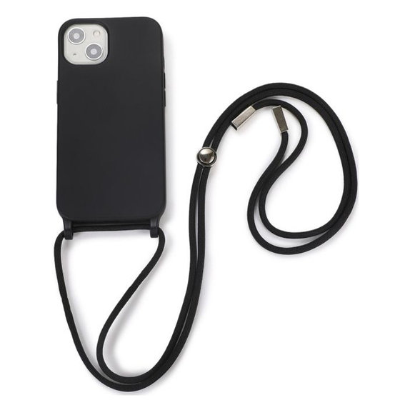 FixPremium - Silicon Case s String za iPhone 13 & 14, crna