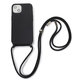 FixPremium - Silicon Case s String za iPhone 13 & 14, crna