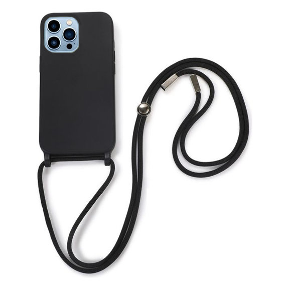 FixPremium - Silicon Case s String za iPhone 13 Pro, crna