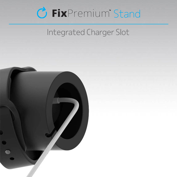 FixPremium - Silikonski stalak za Apple Watch, crni