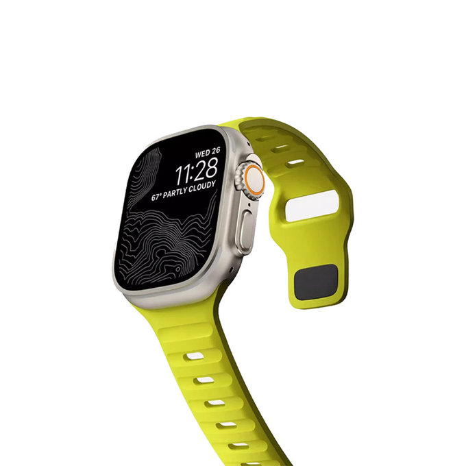 FixPremium - Sportski remen od silikona za Apple Watch (42, 44, 45 i 49 mm), tartrazin