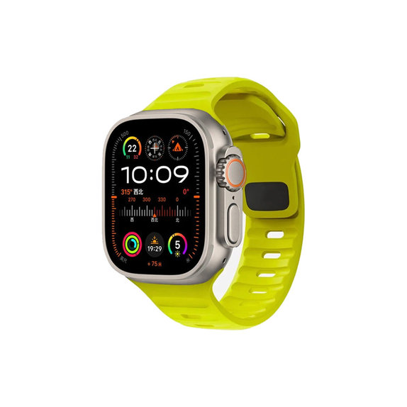 FixPremium - Sportski remen od silikona za Apple Watch (42, 44, 45 i 49 mm), tartrazin