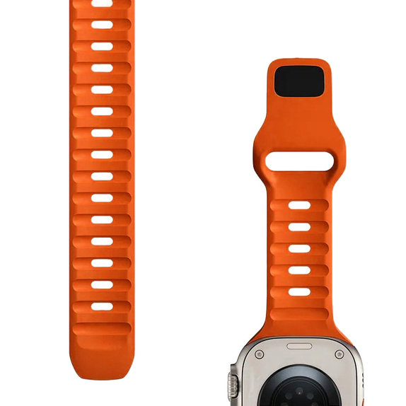 FixPremium - Sportski remen od silikona za Apple Watch (42, 44, 45 & 49 mm), narančasti