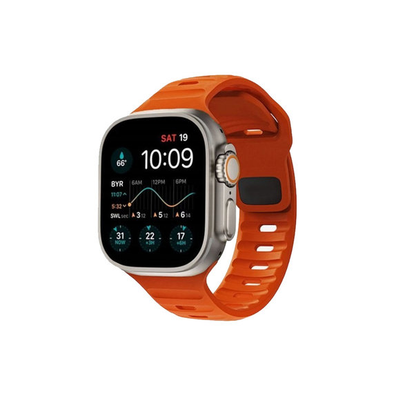 FixPremium - Sportski remen od silikona za Apple Watch (42, 44, 45 & 49 mm), narančasti