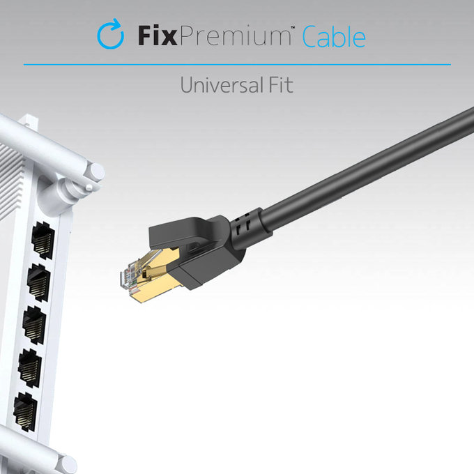 FixPremium - Ethernet kabel - RJ45 / RJ-45 (1m), crni