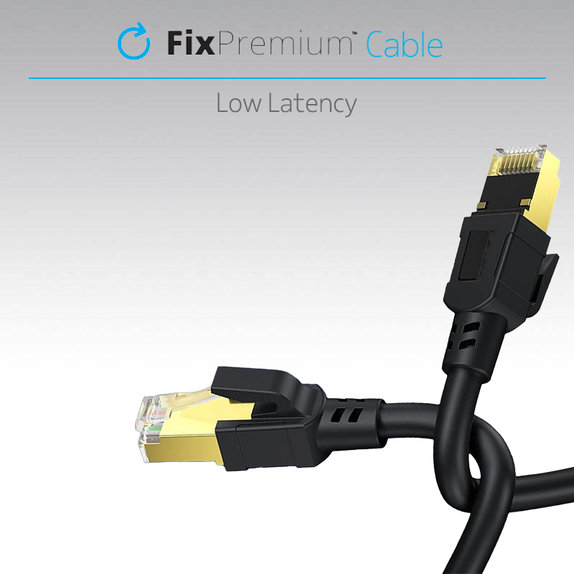 FixPremium - Ethernet kabel - RJ45 / RJ-45 (1m), crni