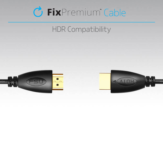 FixPremium - HDMI / HDMI kabel, HDMI 2.0 (1m), crni