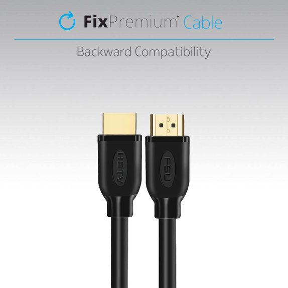 FixPremium - HDMI / HDMI kabel, HDMI 2.0 (1m), crni