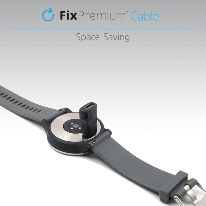 FixPremium - Smanjenje Micro-USB-a na Garmin konektor za Sat, crno