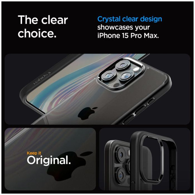 Spigen - Torbica Ultra Hybrid za iPhone 15 Pro Max, Matte Black