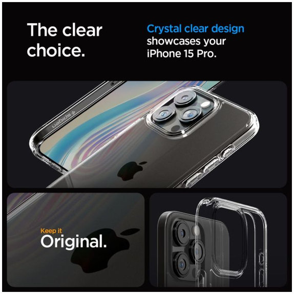 Spigen - Torbica Ultra Hybrid za iPhone 15 Pro, Crystal Clear