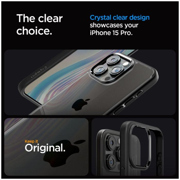 Spigen - Torbica Ultra Hybrid za iPhone 15 Pro, Matte Black