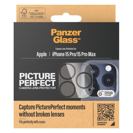 PanzerGlass - Zaštitni poklopac za objektiv kamere PicturePerfect za iPhone 15 Pro a 15 Pro Max, transparent