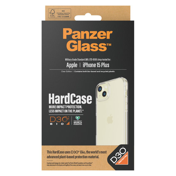 Maska HardCase D3O za iPhone 15 Plus, Prozirna, PanzerGlass