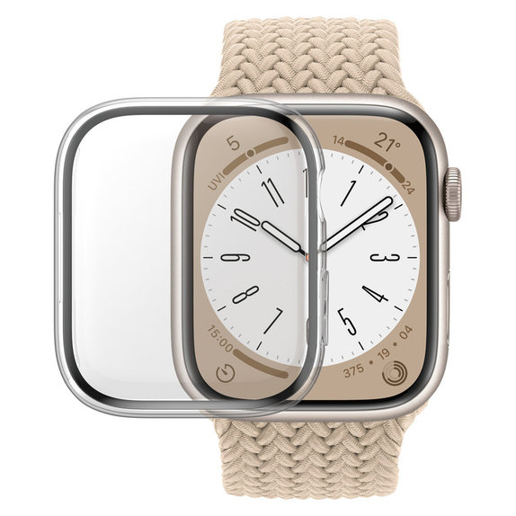 Kaljeno staklo Full Body D3O za Apple Watch 9/8/7 45 mm, Prozirna, PanzerGlass