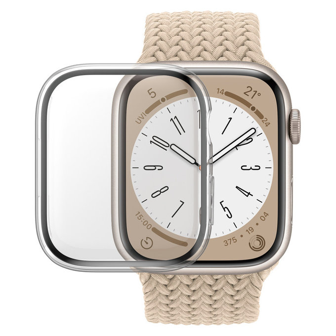 Kaljeno staklo Full Body D3O za Apple Watch 9/8/7 45 mm, Prozirna, PanzerGlass