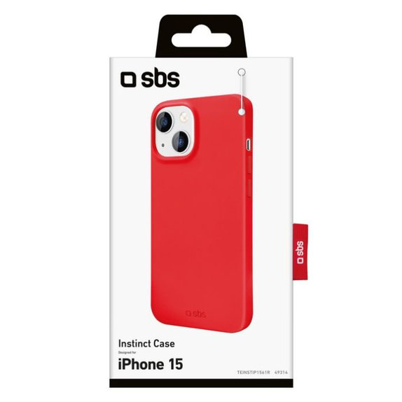 SBS - Maska Instinct za iPhone 15, crvena