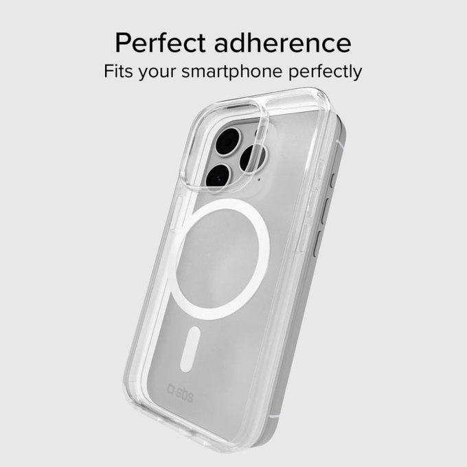 SBS - Maska Light Mag sa MagSafe za iPhone 15 Pro Max, prozirna