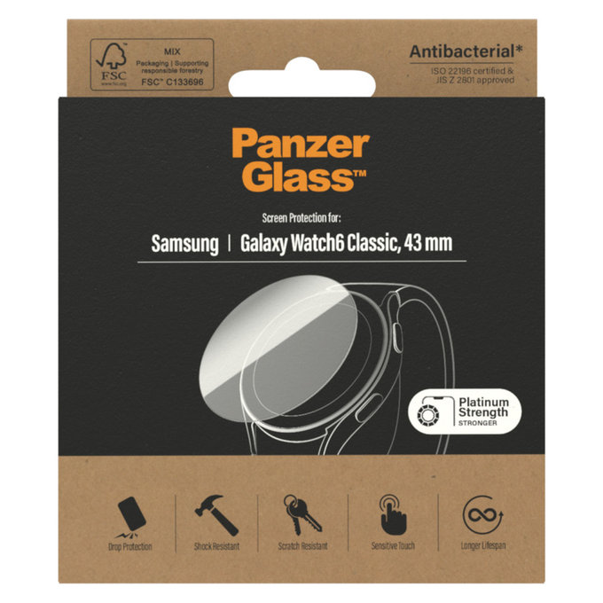 Kaljeno staklo Flat Glass AB za Samsung Galaxy Watch6 43 mm, Prozirna, PanzerGlass