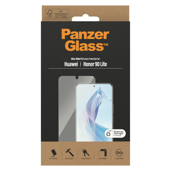 Kaljeno staklo UWF za Honor 90 Lite, Prozirna, PanzerGlass