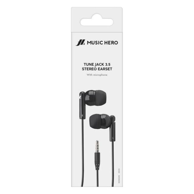 Music Hero - Stereo Slušalice Tune, Jack 3.5mm, crno