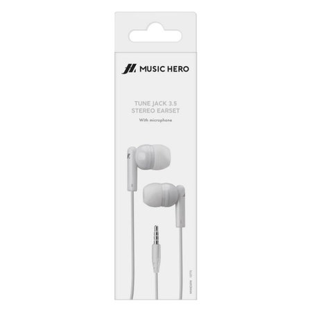 Music Hero - Stereo Slušalice Tune, Jack 3.5mm, bijela