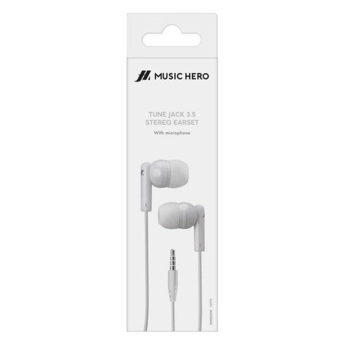 Music Hero - Stereo Slušalice Tune, Jack 3.5mm, bijela