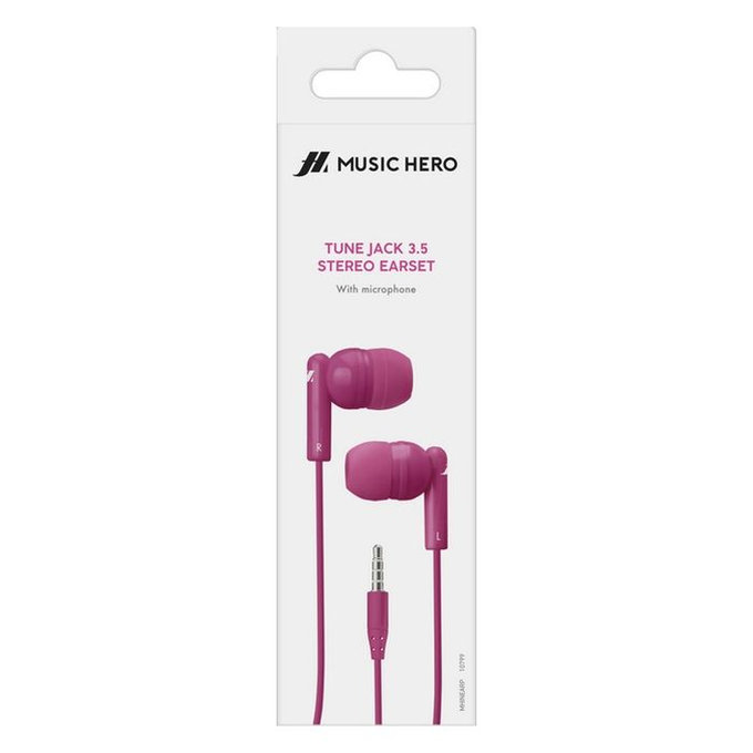 Music Hero - Stereo Slušalice Tune, Jack 3.5mm, ružičasta
