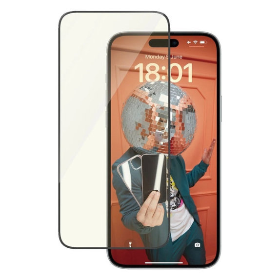 Kaljeno staklo UWF Eyecare s aplikatorom za iPhone 15 Plus, Crna, PanzerGlass