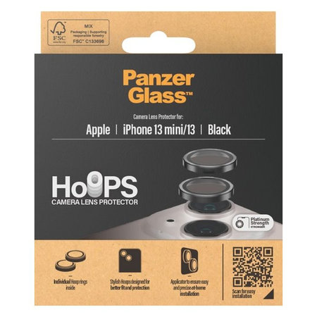 PanzerGlass - Zaštitni poklopac za objektiv kamere Hoops za iPhone 13 a 13 mini, crno