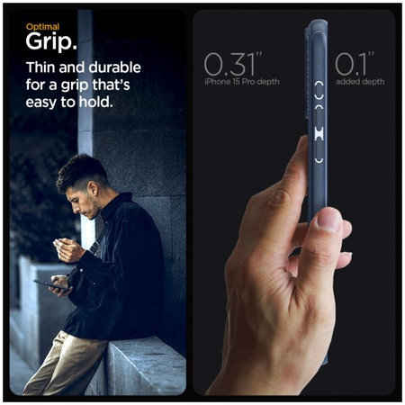 Spigen - Maska Mag Armor s MagSafe za iPhone 15 Pro, Navy Blue