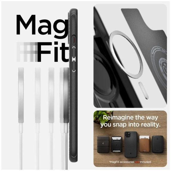 Spigen - Maska Mag Armor s MagSafe za iPhone 15, Matte Black