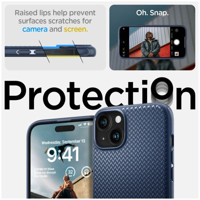 Spigen - Maska Mag Armor s MagSafe za iPhone 15, Navy Blue