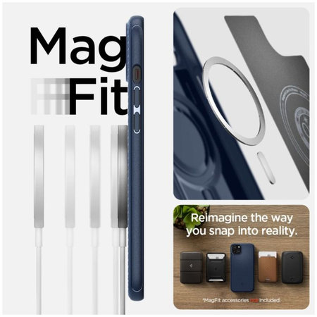 Spigen - Maska Mag Armor s MagSafe za iPhone 15, Navy Blue