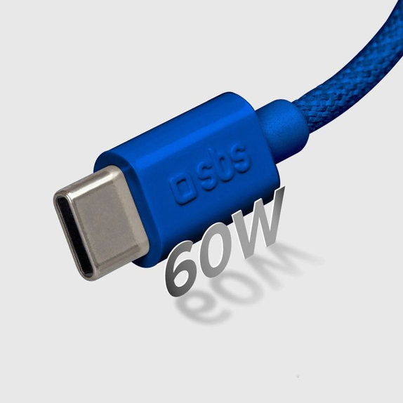 SBS - Kabel USB-C/USB-C, 60W, PD, 1.5m, plava