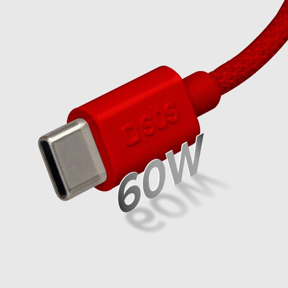 SBS - Kabel USB-C/USB-C, 60W, PD, 1.5m, crvena