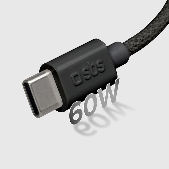 SBS - Kabel USB-C/USB-C, 60W, PD, 1.5m, crna