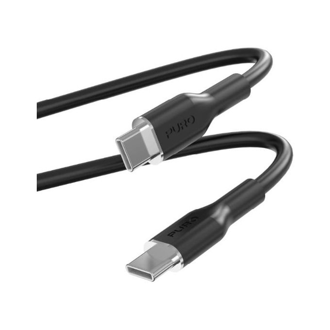 PURO - USB-C Kabel / USB-C, 60W, Soft, 1,5 m, crna