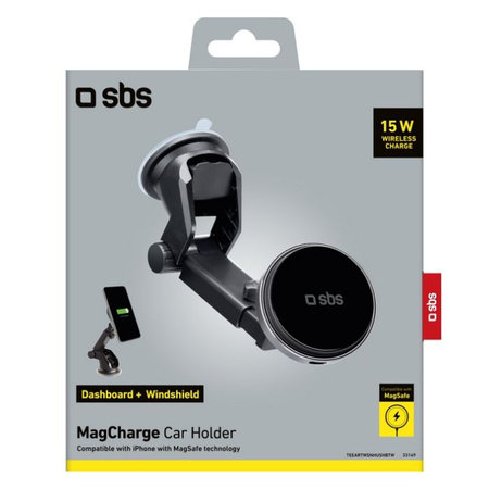 SBS - Auto punjač MagCharge, 15W, crno